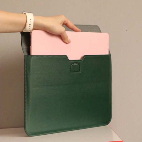 Чехол-папка Leather Sleeve для MacBook Pro 13" (2016-2020, М1) Green